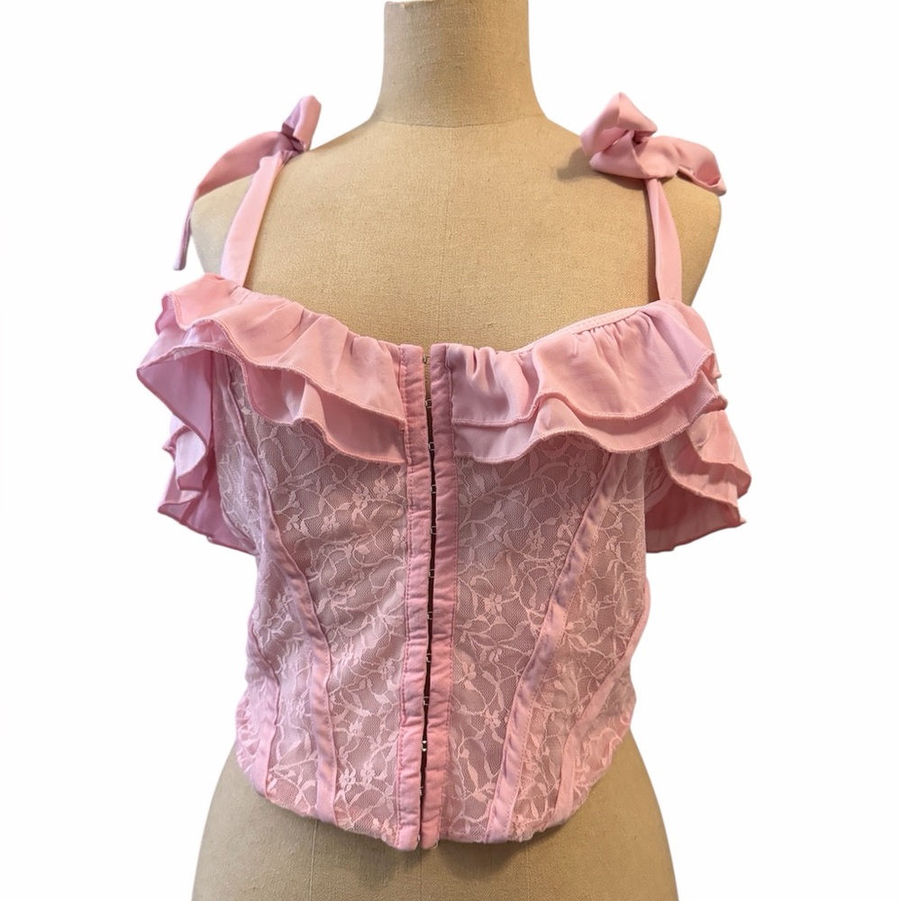 Pink Lace Corset Top